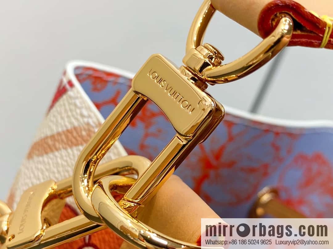[Original single boutique] M25315 rose red printed small bucket bag series Néonoé BB handbag (summer 2024)