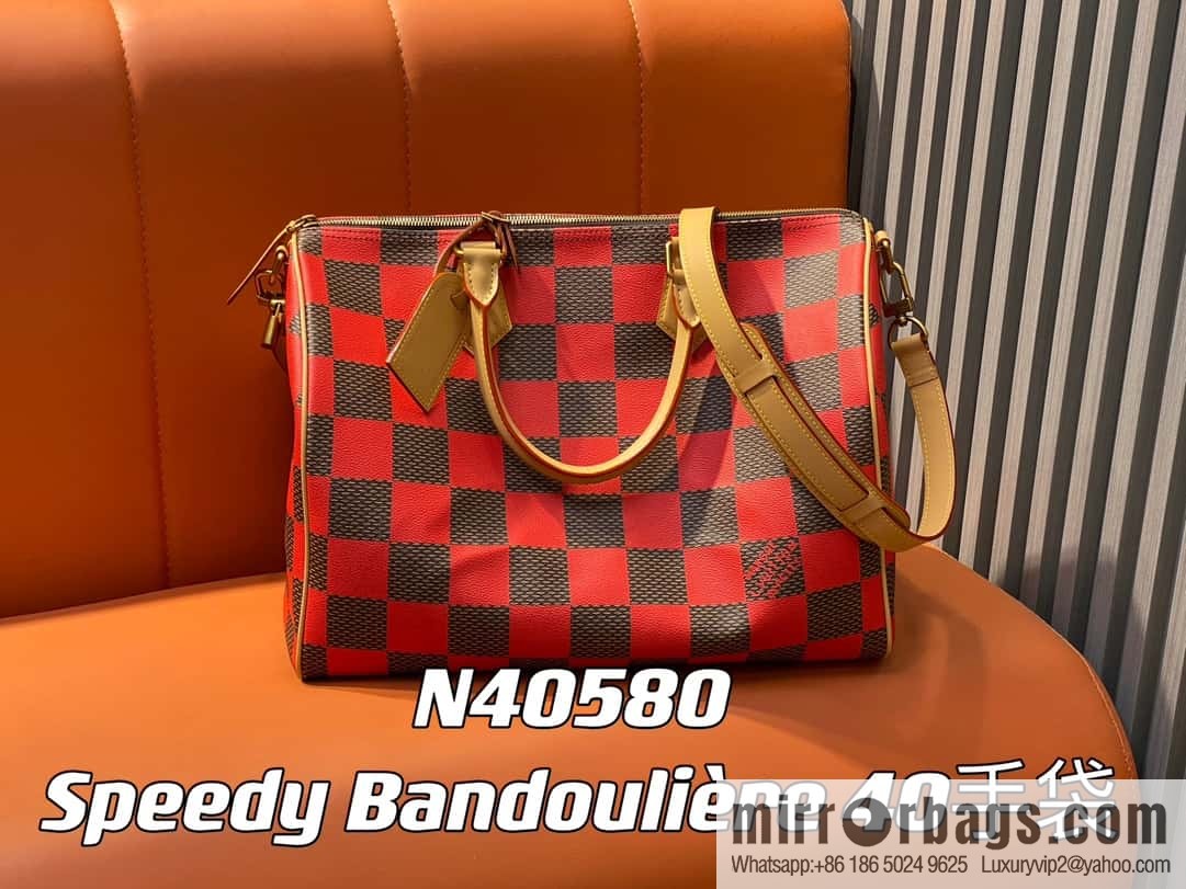[Premium‑quality] N40579 green N40580 red 40cm travel bag Speedy Bandoulière 40 handbag