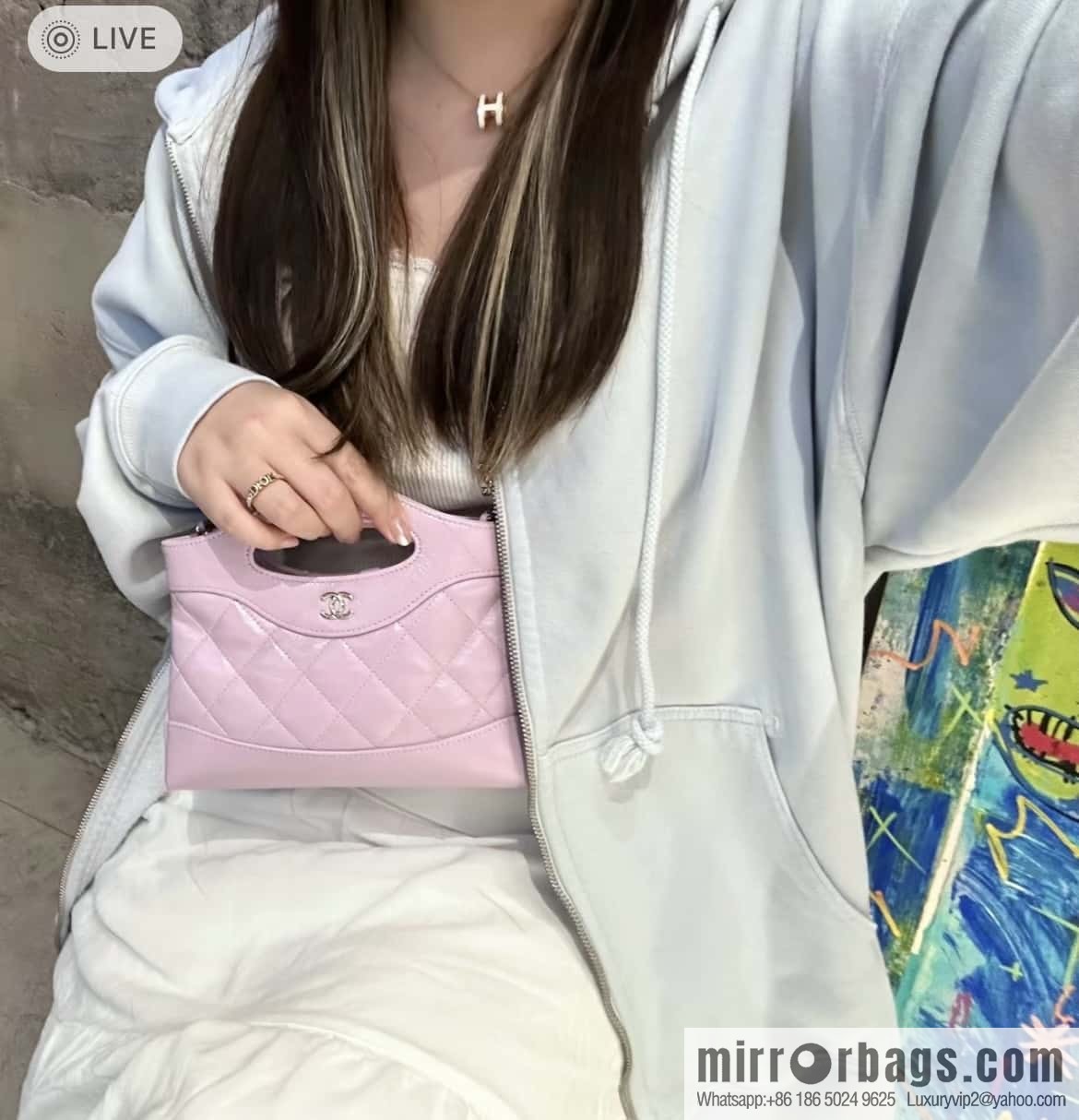 Chanel 24s horizontal 31bag nano pink purple π AP3656