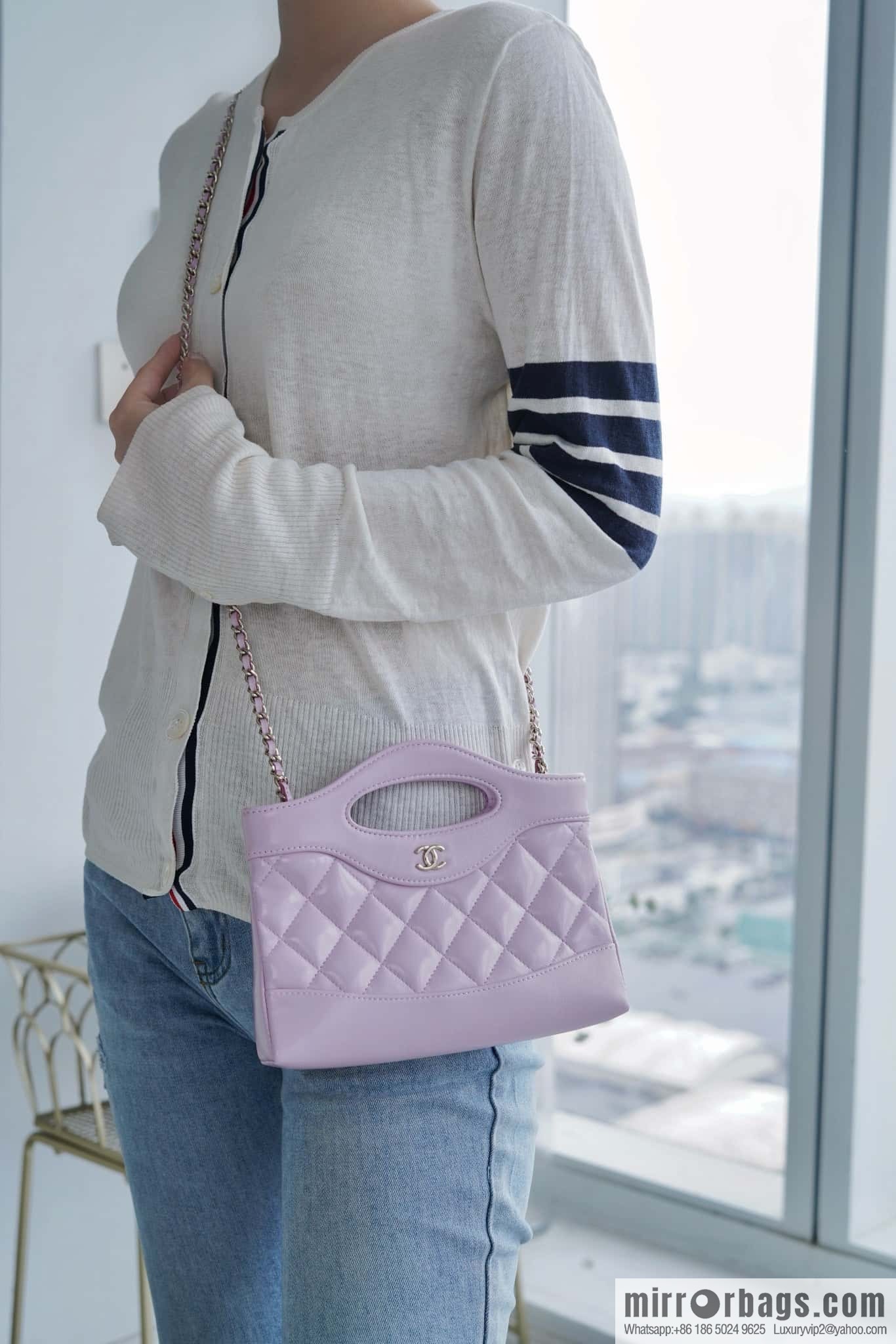 Chanel 24s horizontal 31bag nano pink purple π AP3656