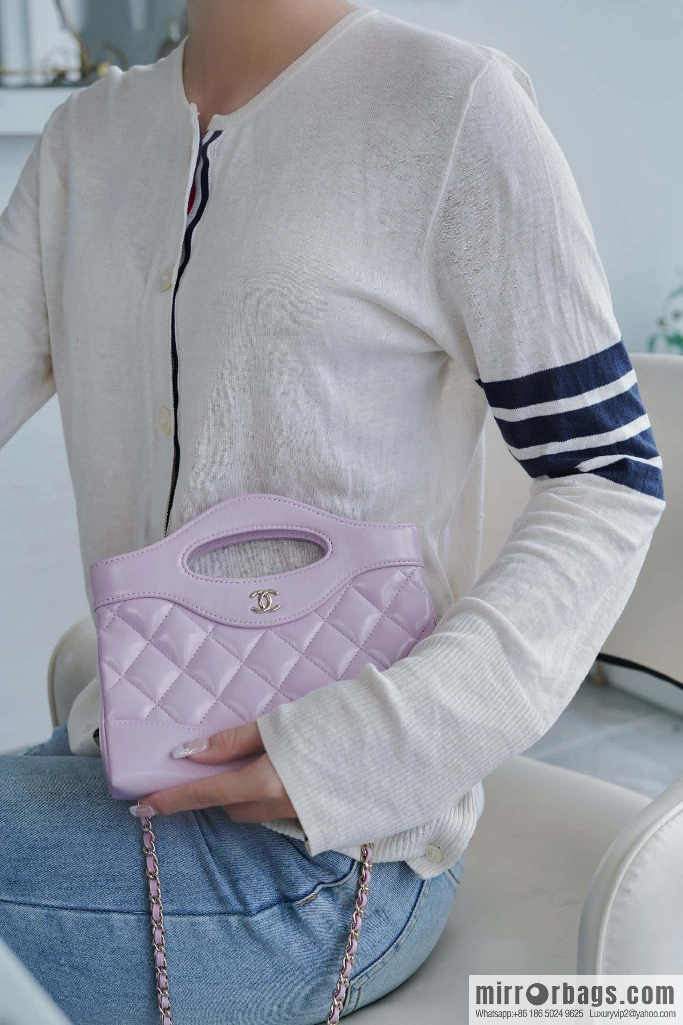 Chanel 24s horizontal 31bag nano pink purple π AP3656