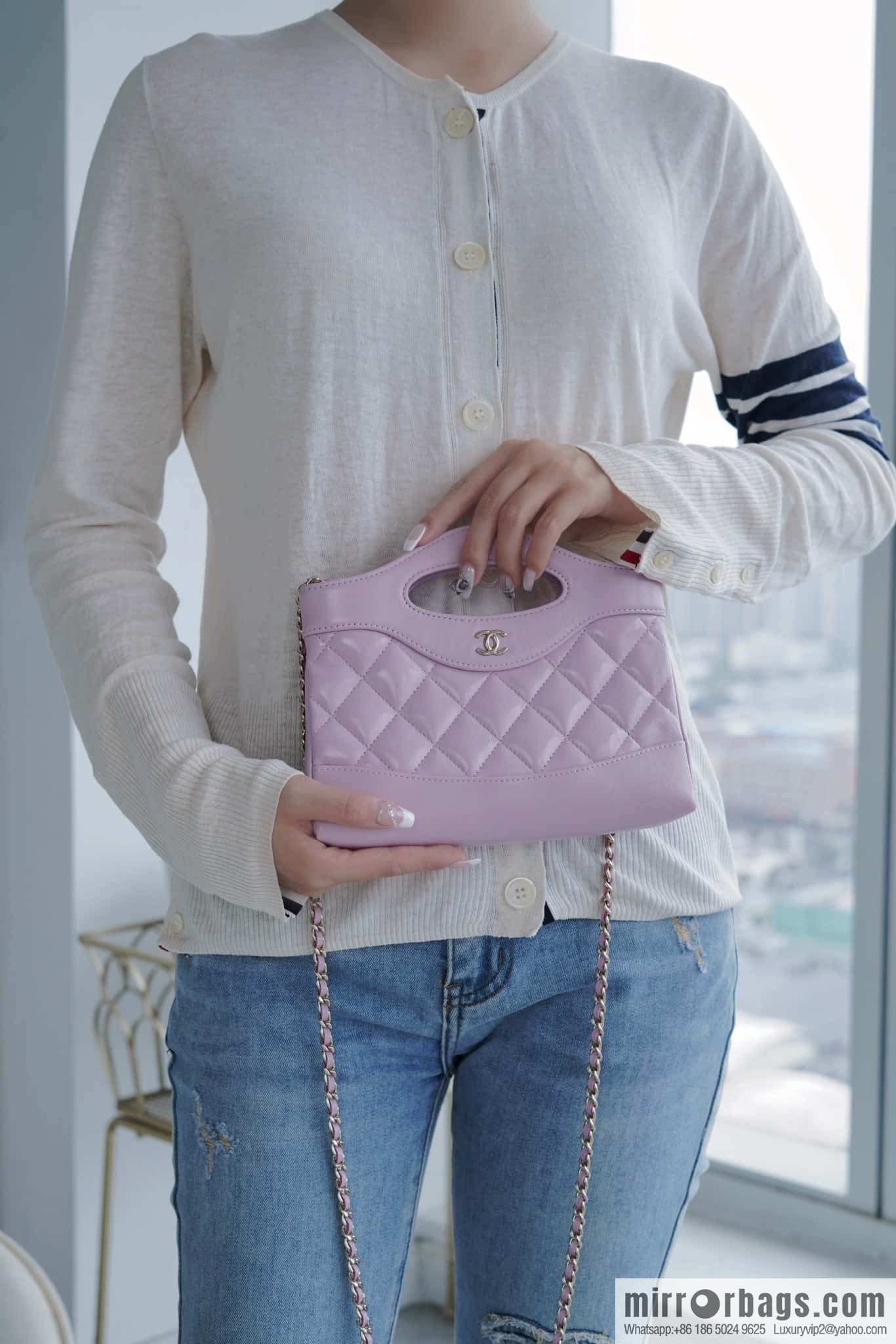 Chanel 24s horizontal 31bag nano pink purple π AP3656
