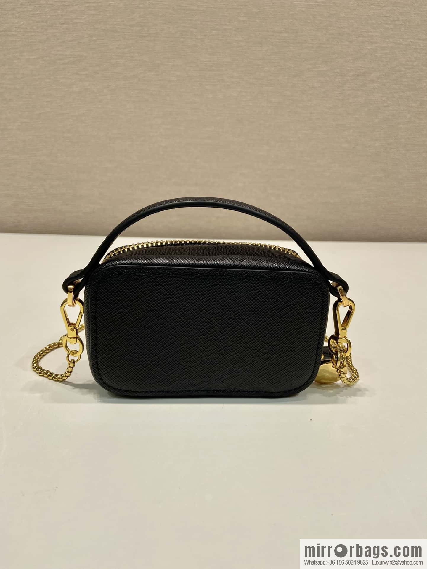 PRADA 🎉 mini small oblique strap bag 🎉 1NR025 cross pattern leather black