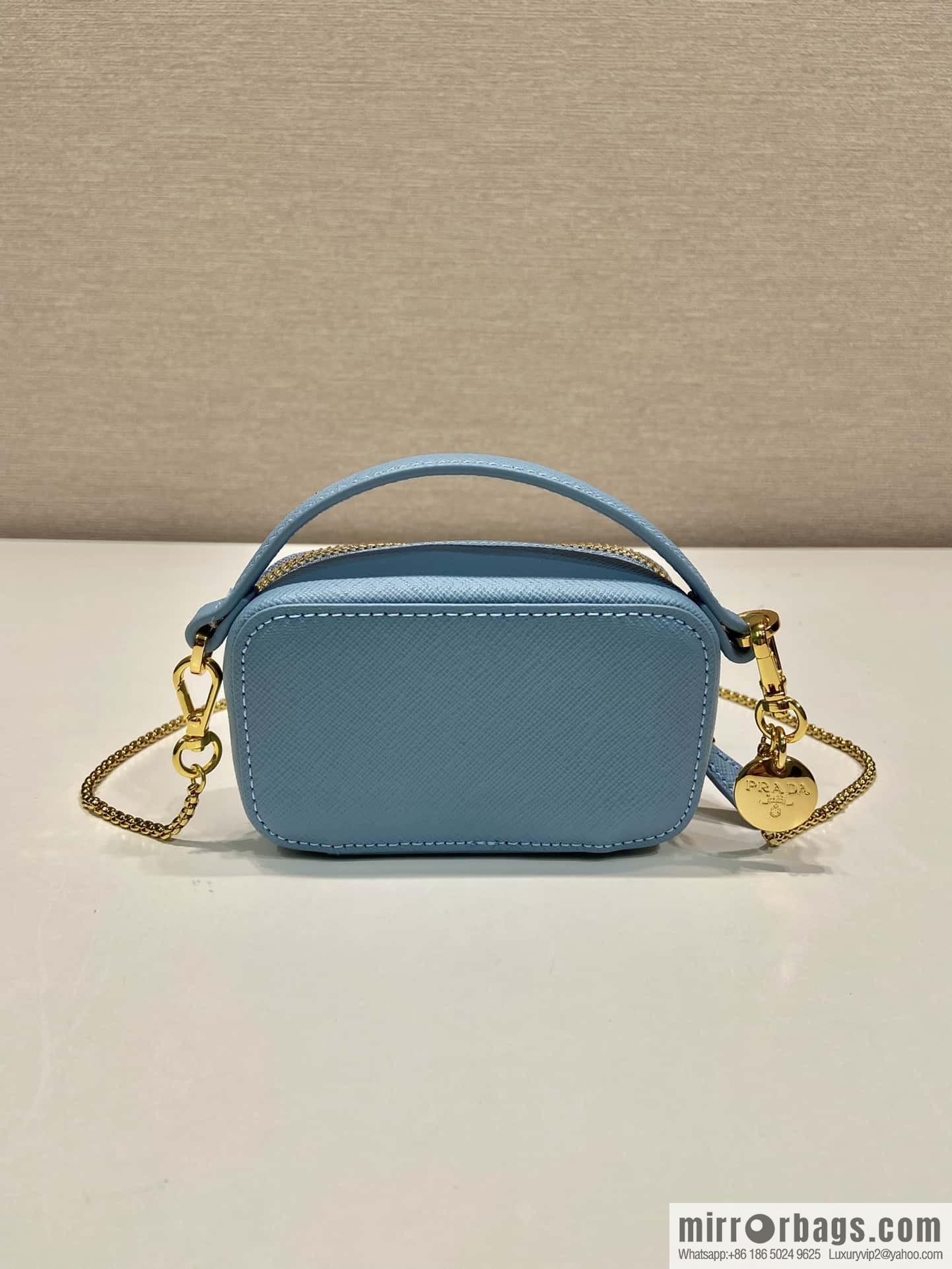PRADA 🎉 mini diagonal bag 🎉 1NR025 cross pattern leather blue