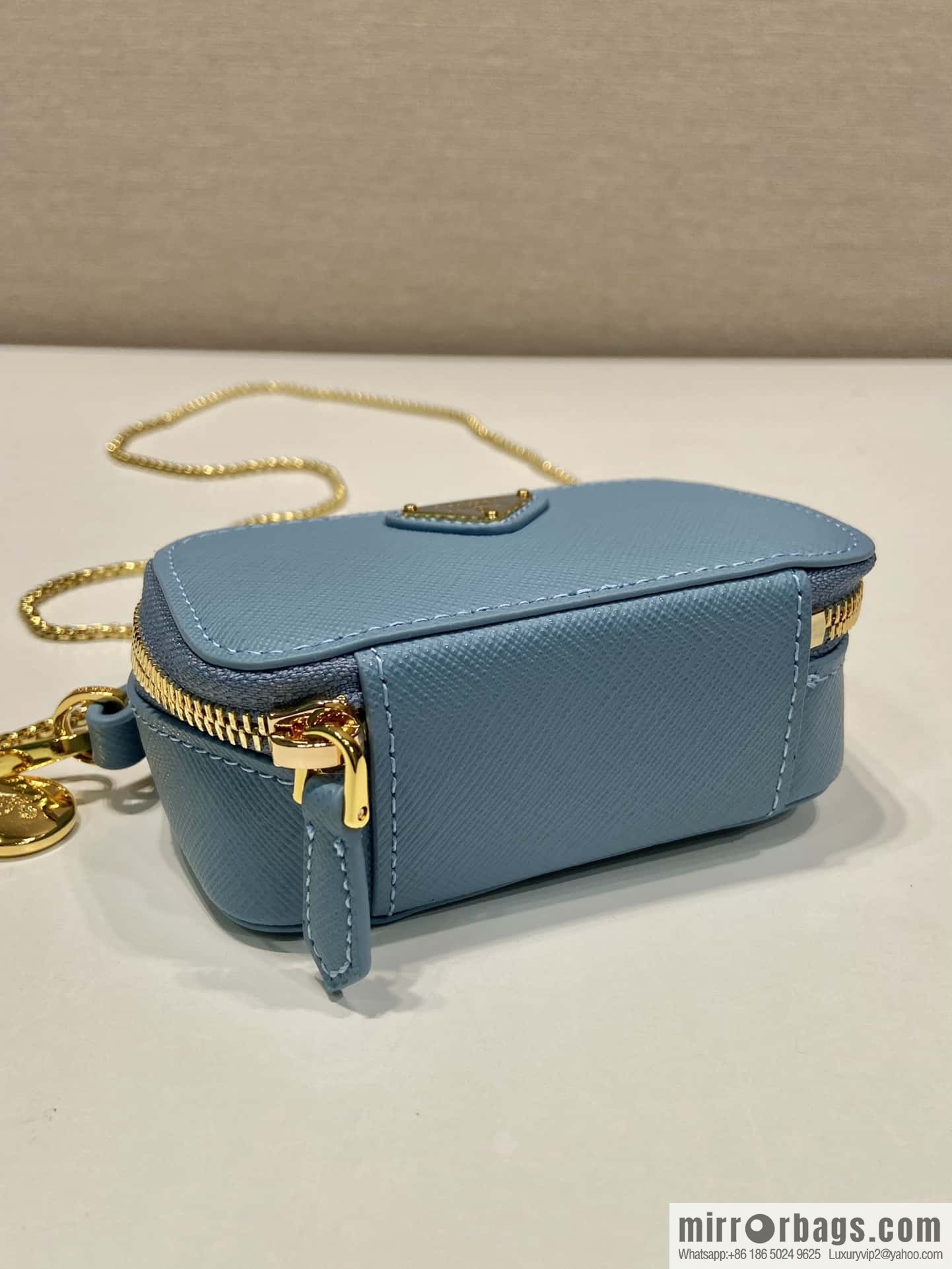 PRADA 🎉 mini diagonal bag 🎉 1NR025 cross pattern leather blue