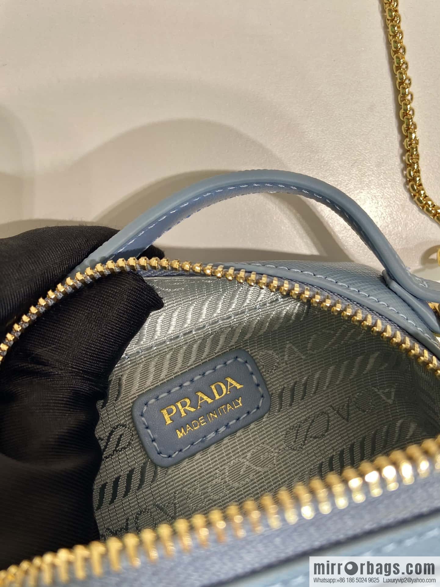 PRADA 🎉 mini diagonal bag 🎉 1NR025 cross pattern leather blue