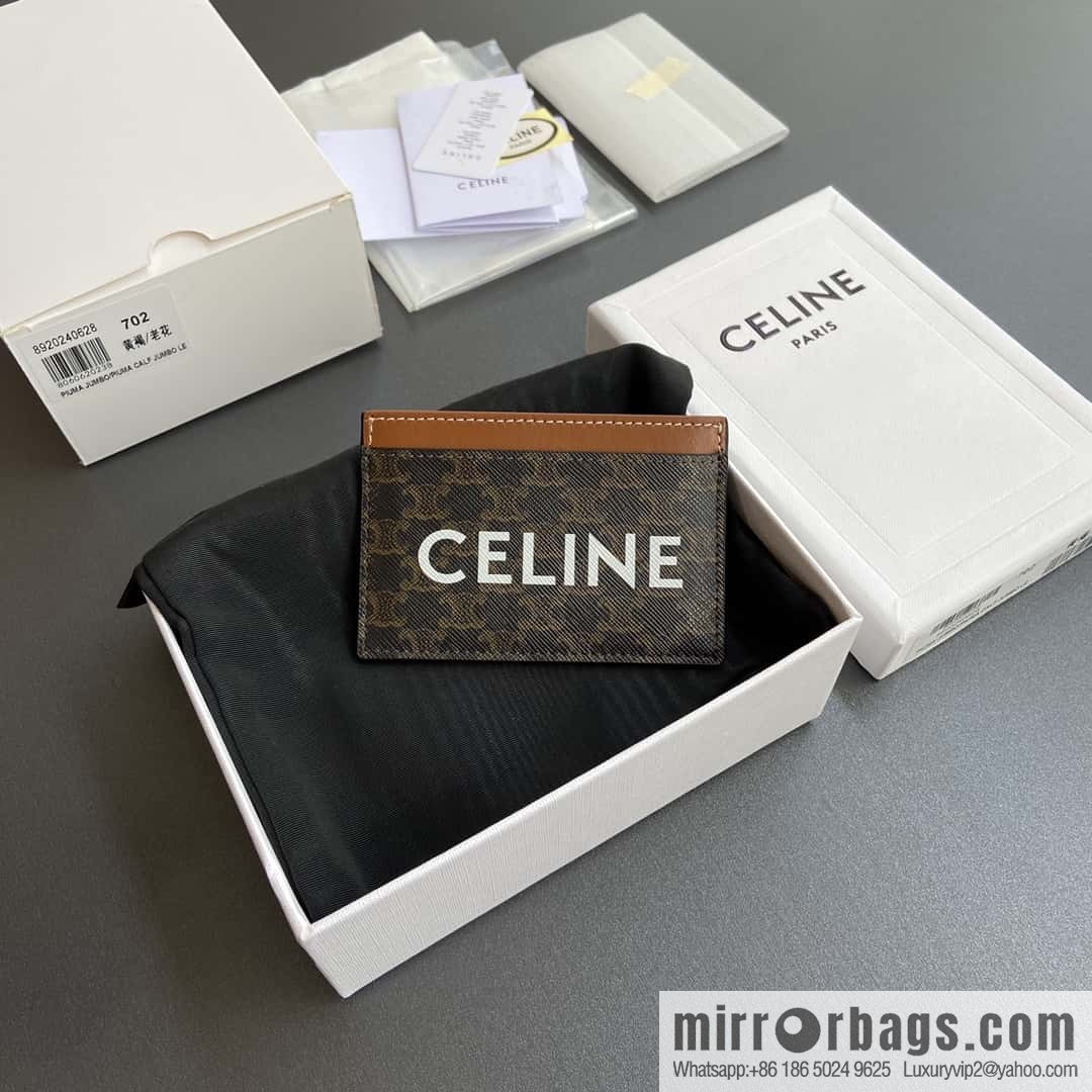 CELINE TRIOMPHE logo printed card holder 10B702CLY.04LU 702