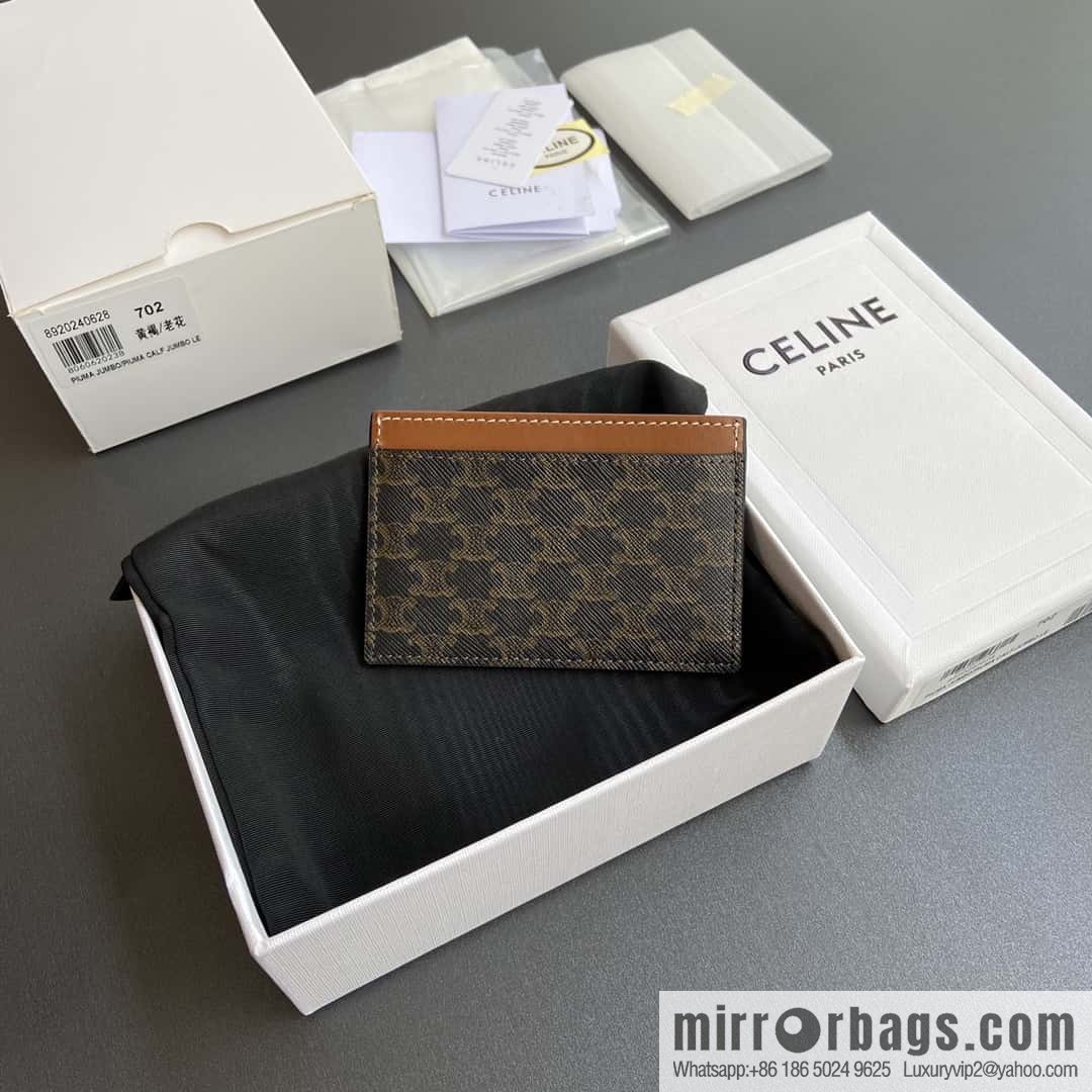 CELINE TRIOMPHE logo printed card holder 10B702CLY.04LU 702