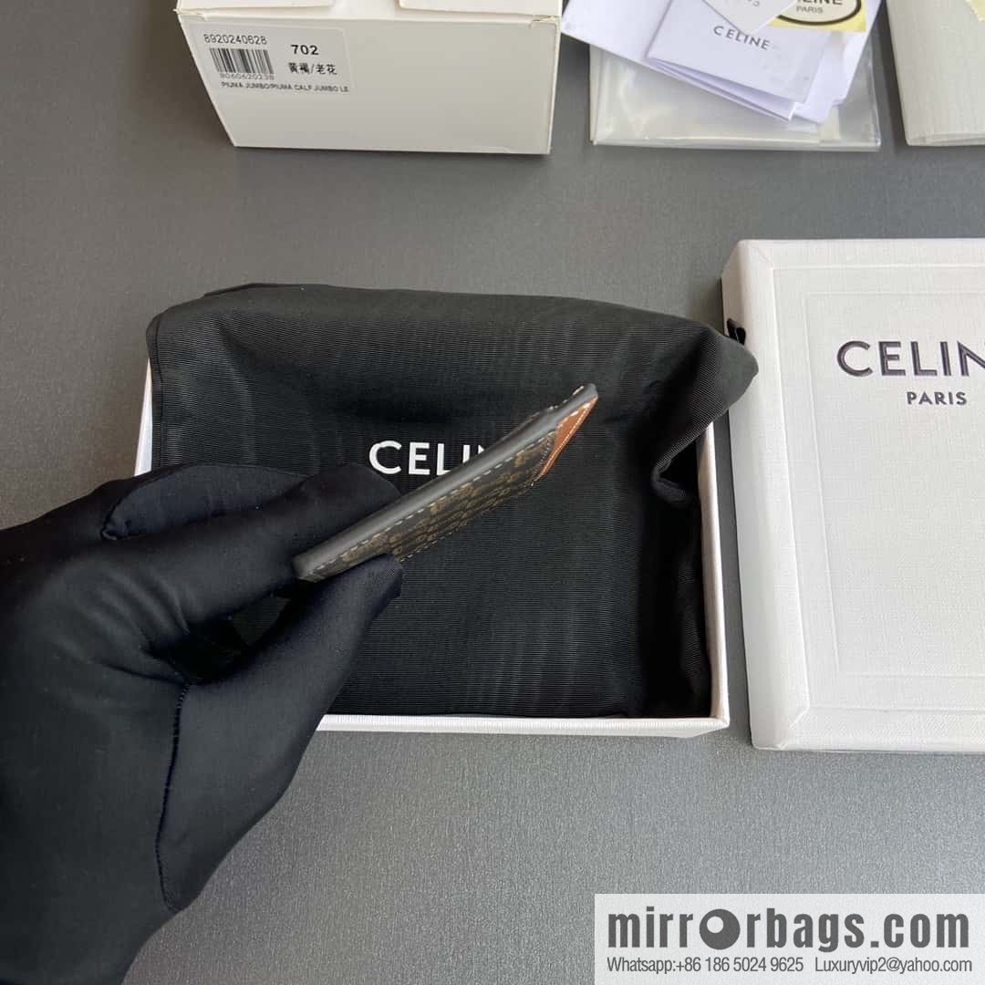 CELINE TRIOMPHE logo printed card holder 10B702CLY.04LU 702