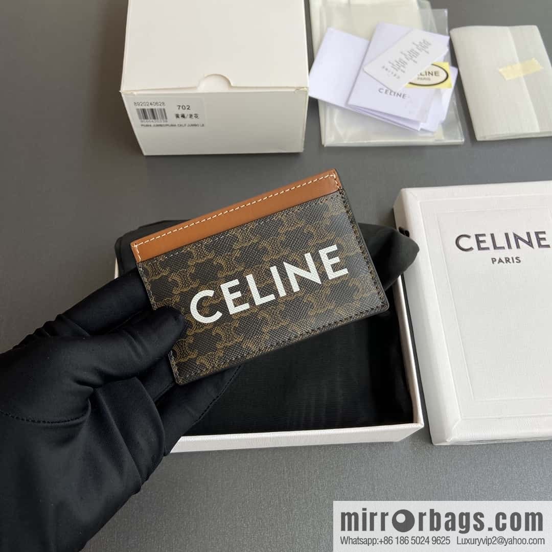 CELINE TRIOMPHE logo printed card holder 10B702CLY.04LU 702