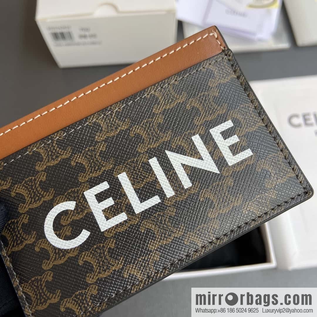 CELINE TRIOMPHE logo printed card holder 10B702CLY.04LU 702