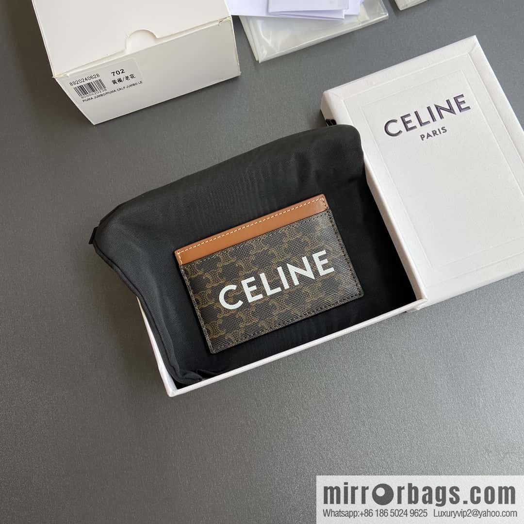 CELINE TRIOMPHE logo printed card holder 10B702CLY.04LU 702
