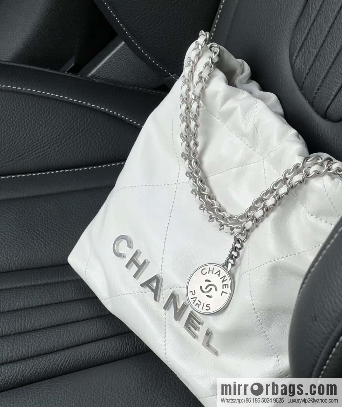 Chanel 23S 22Mini bag silver AS3980