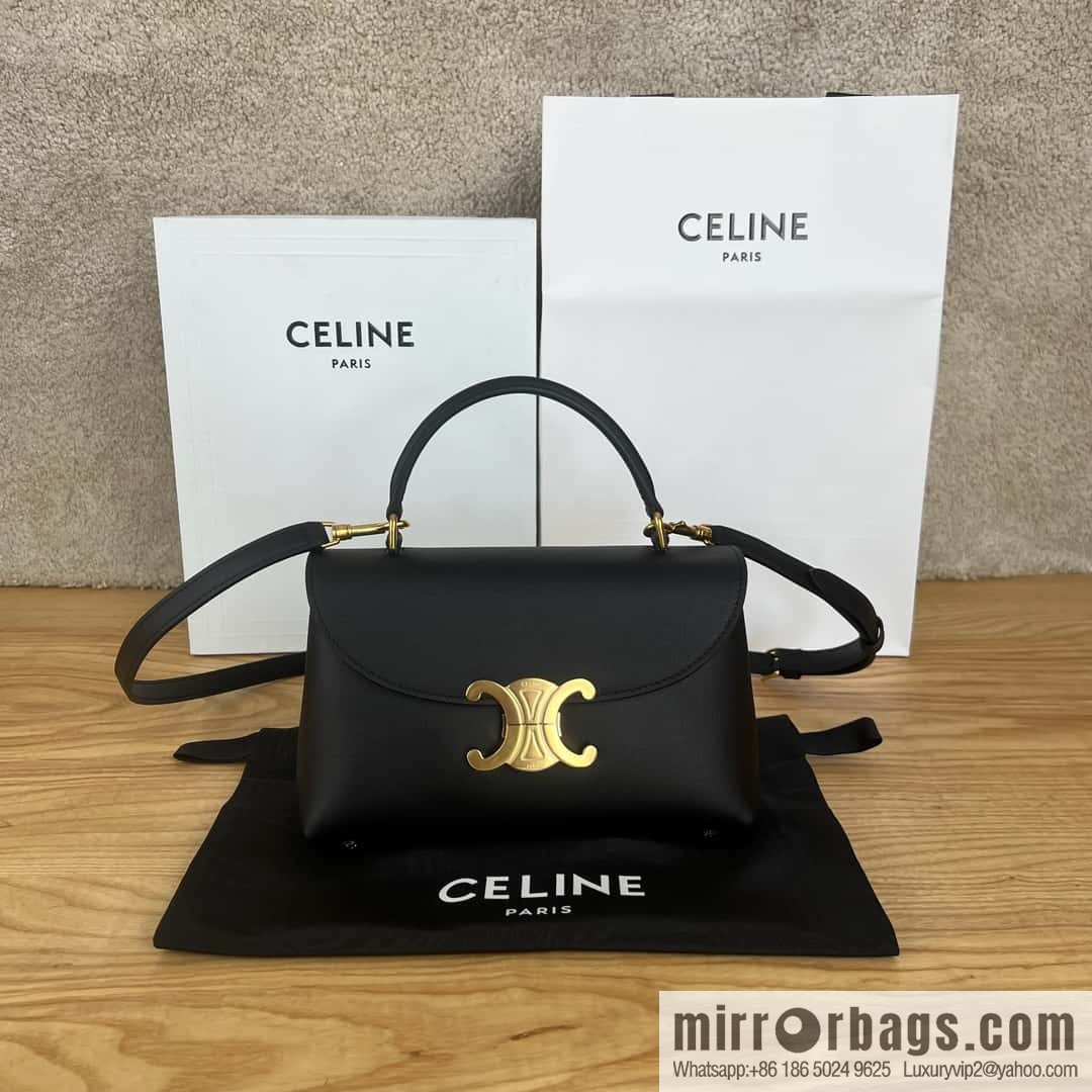 CELINE NINO Small soft cow leather (fabric) handbag 118113 black