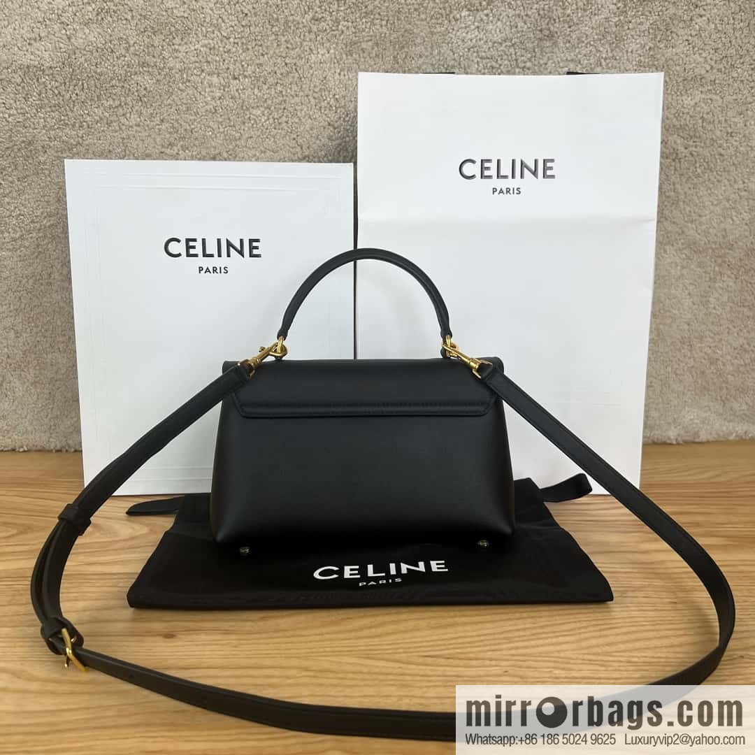 CELINE NINO Small soft cow leather (fabric) handbag 118113 black