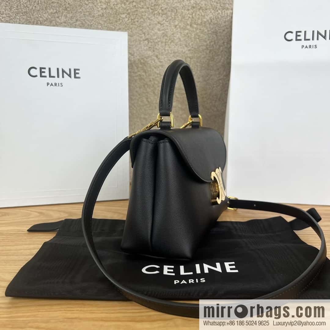 CELINE NINO Small soft cow leather (fabric) handbag 118113 black