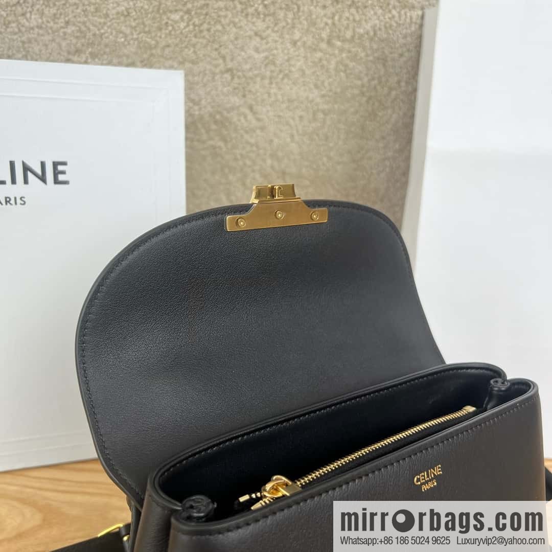 CELINE NINO Small soft cow leather (fabric) handbag 118113 black