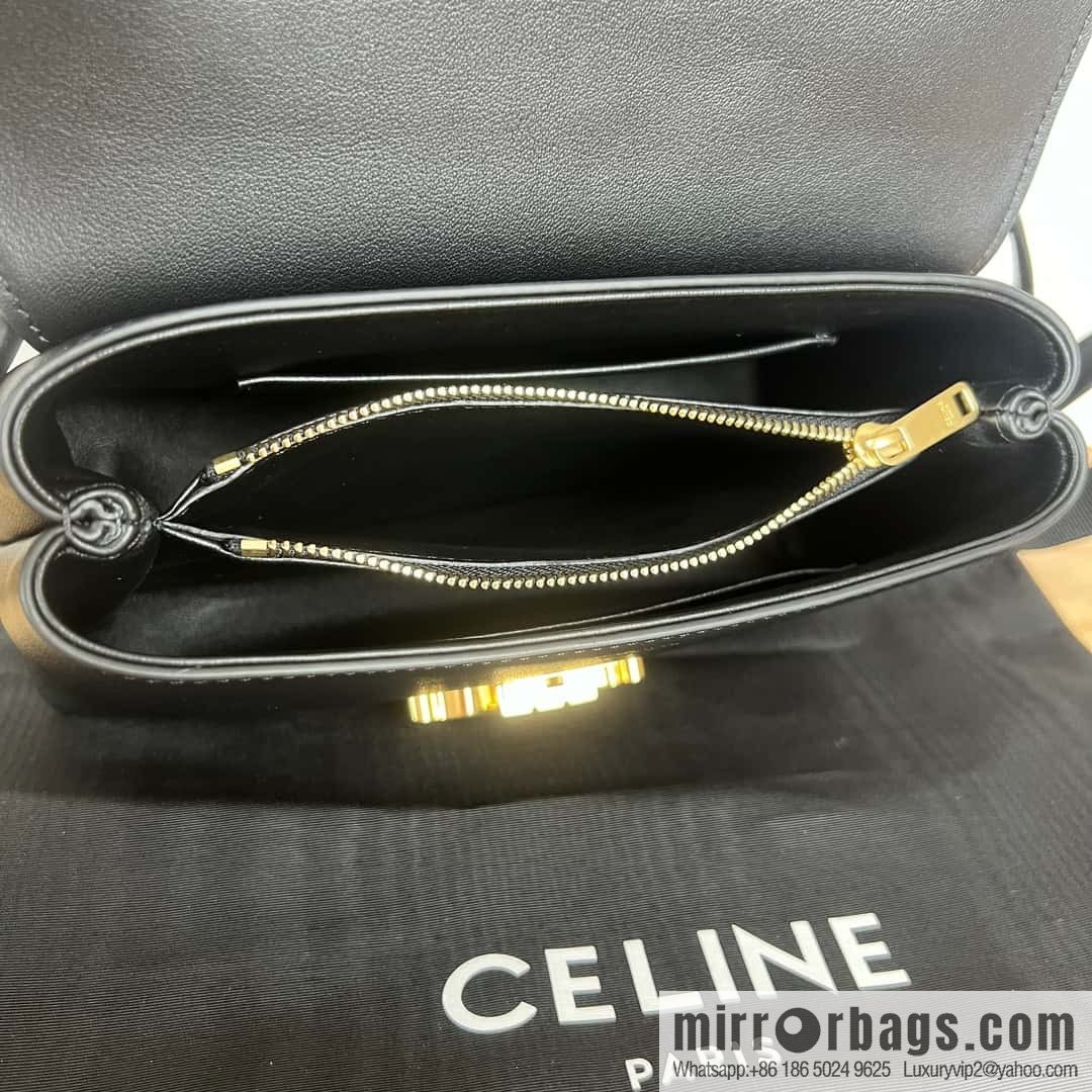 CELINE NINO Small soft cow leather (fabric) handbag 118113 black