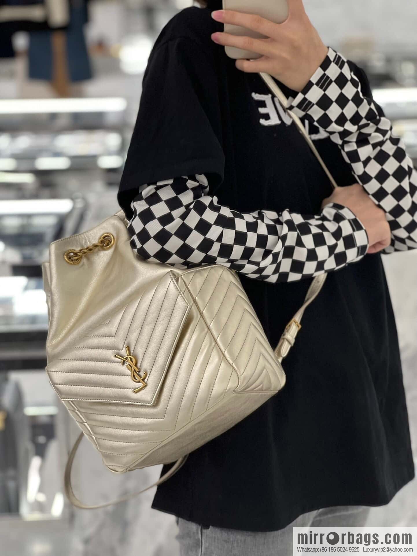 YSL _ backpack champagne 🥂 672609