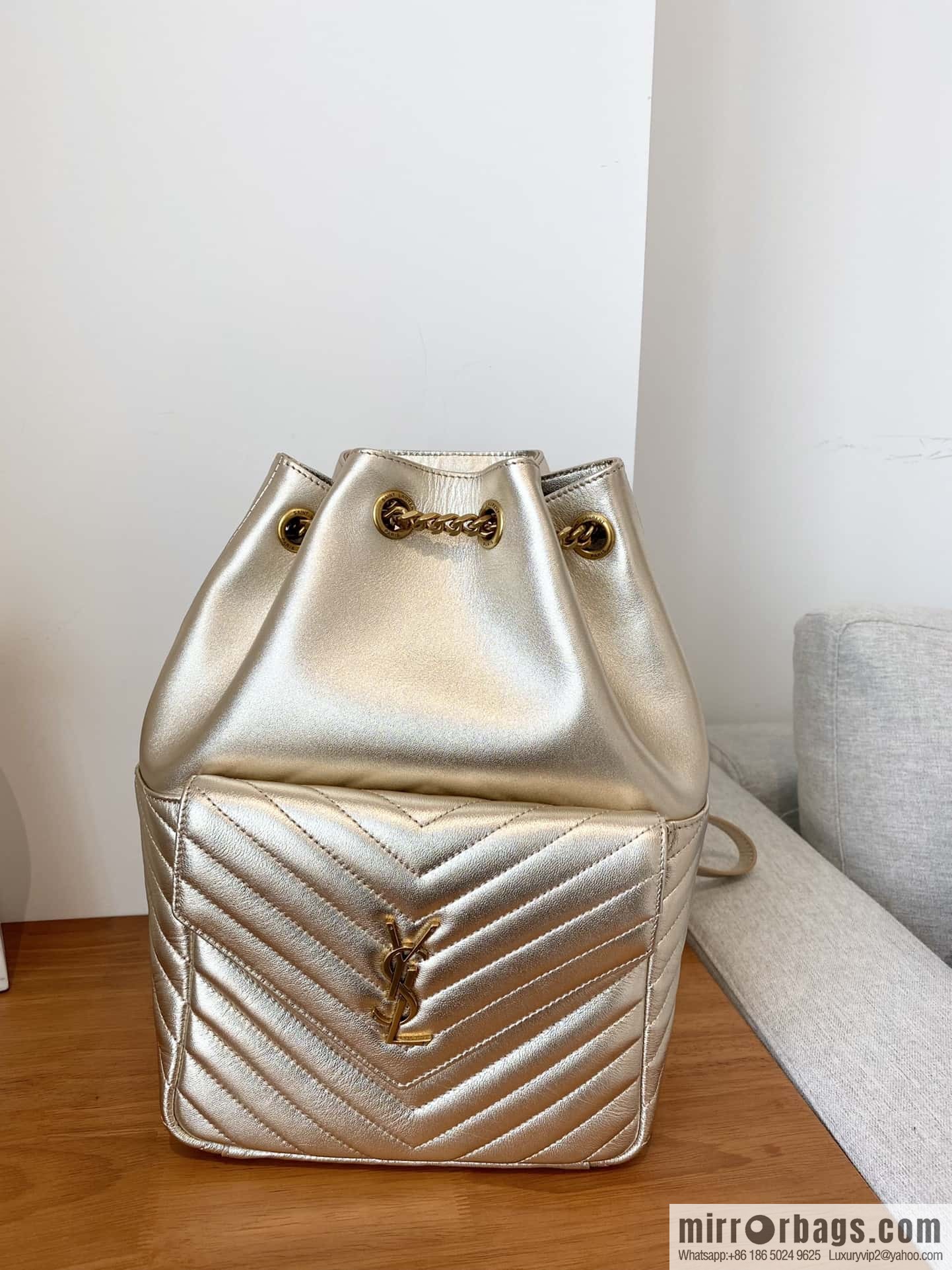 YSL _ backpack champagne 🥂 672609
