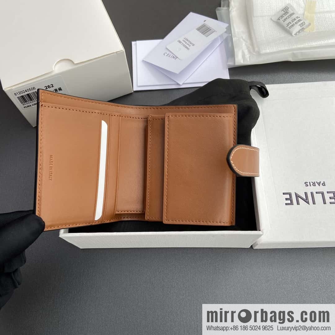 CELINE TRIOMPHE logo printed short three-fold wallet 10H262DB7.04LU