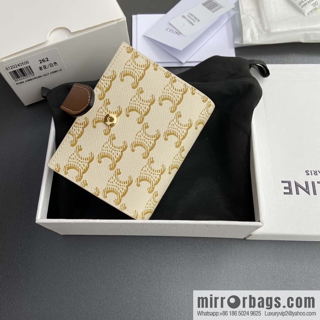 CELINE TRIOMPHE logo printed short three-fold wallet 10H262DB7.04LU