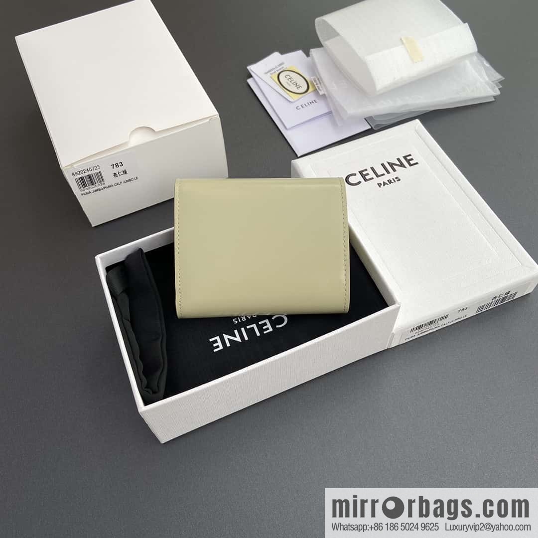 CELINE TRIOMPHE shiny cow leather wallet 10D782CQH.04LU783