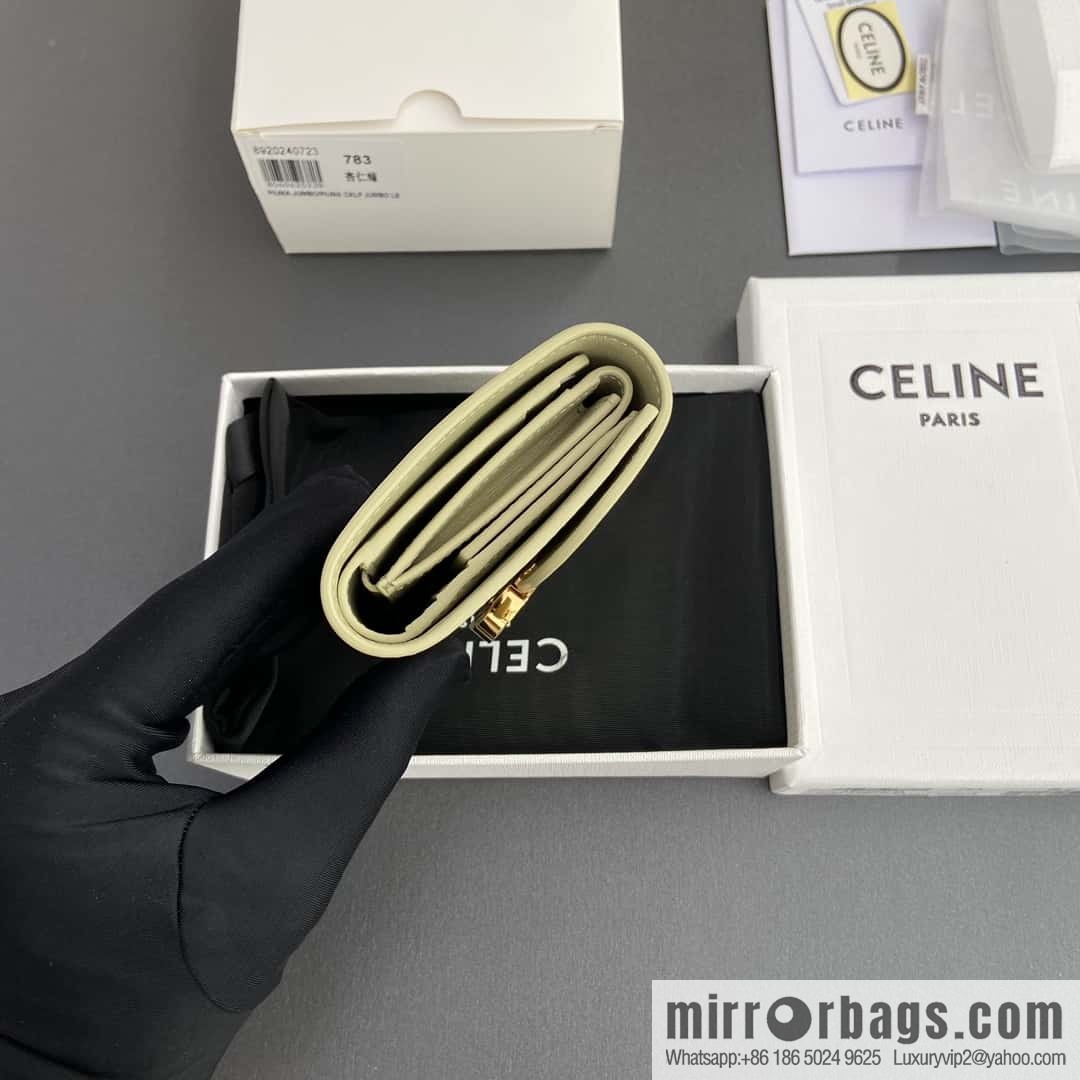CELINE TRIOMPHE shiny cow leather wallet 10D782CQH.04LU783