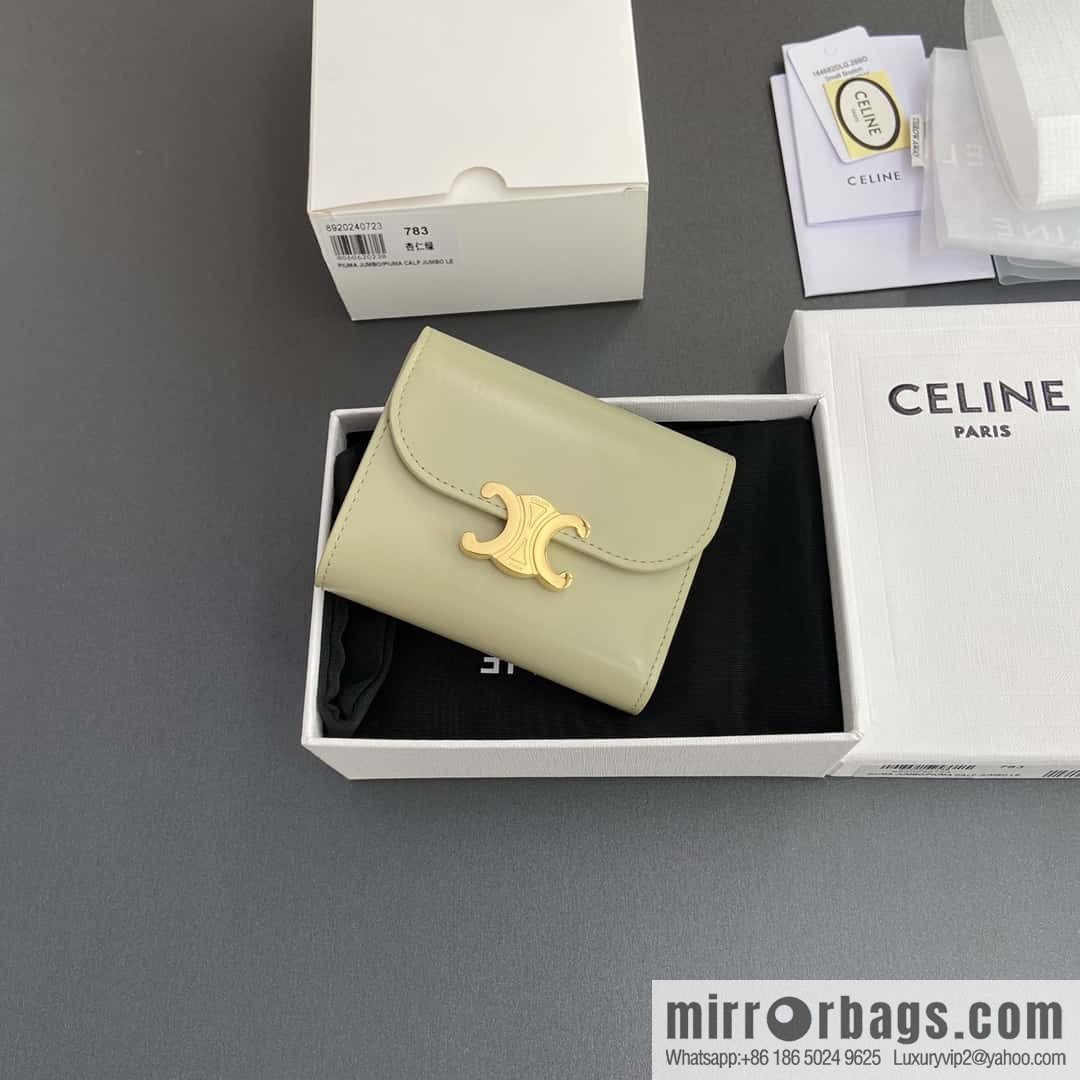 CELINE TRIOMPHE shiny cow leather wallet 10D782CQH.04LU783