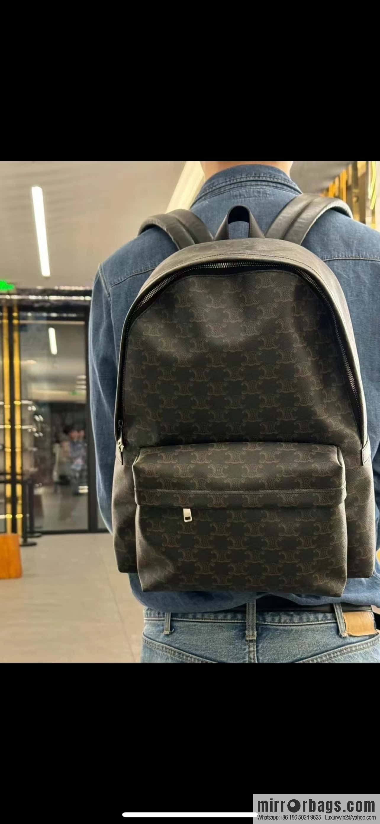 CELINE TRIOMPHE Calfskin medium backpack 188382 presbyopia