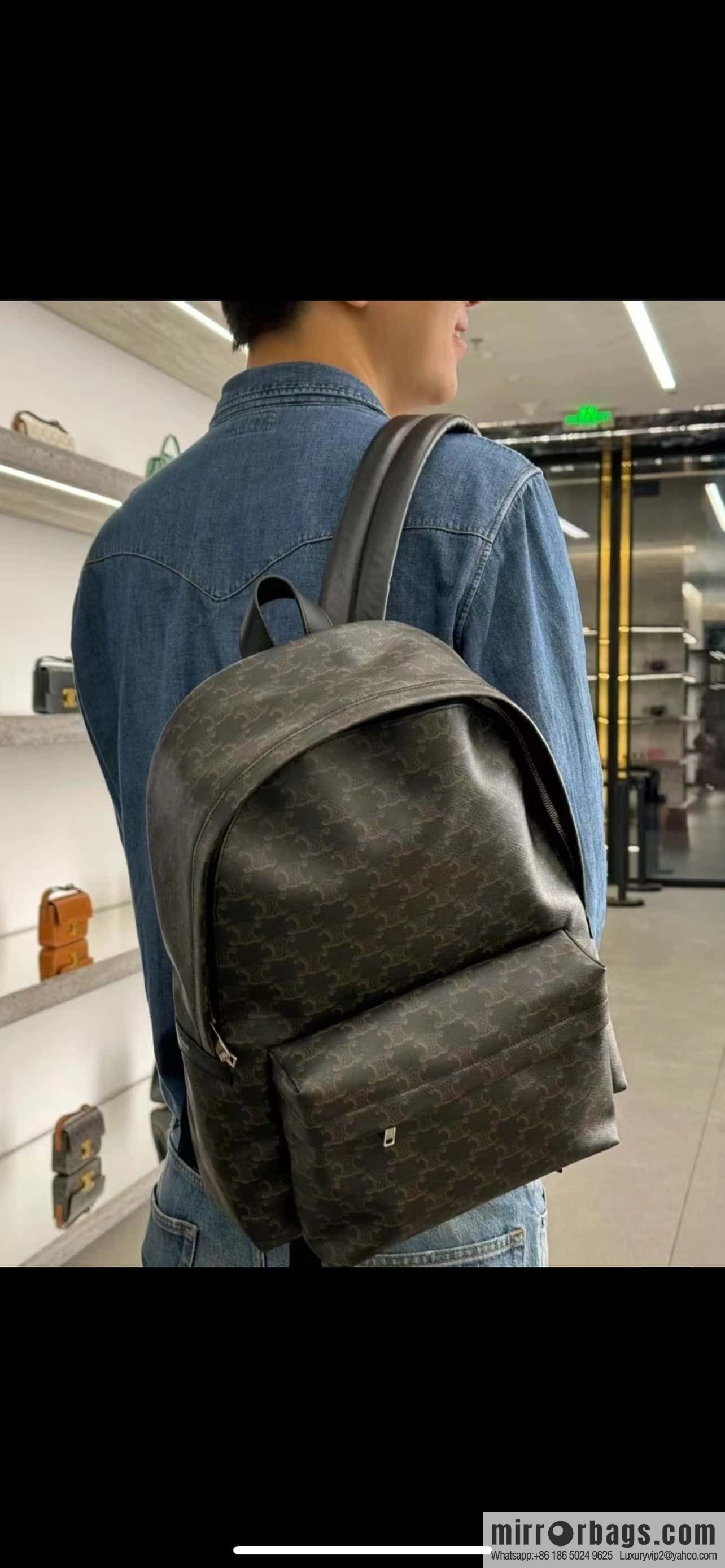 CELINE TRIOMPHE Calfskin medium backpack 188382 presbyopia