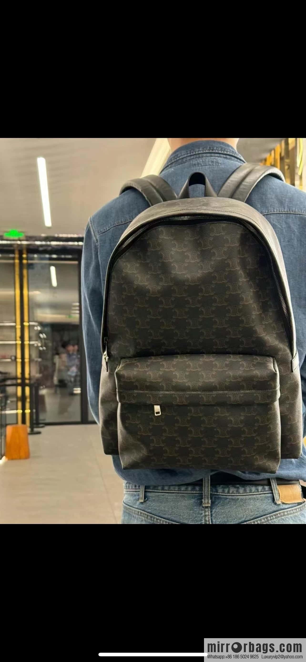 CELINE TRIOMPHE Calfskin medium backpack 188382 presbyopia
