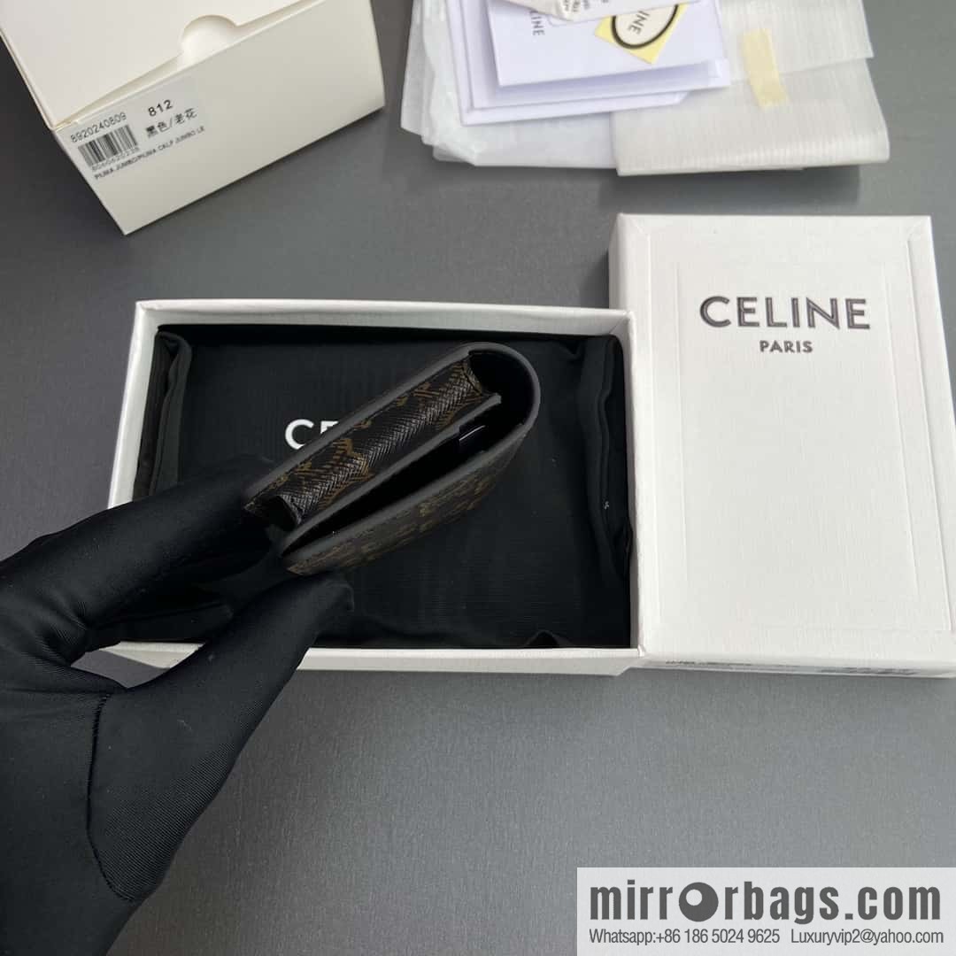 CELINE TRIOMPHE Logo Printed Business Card Case 10J812BZR.38SI
