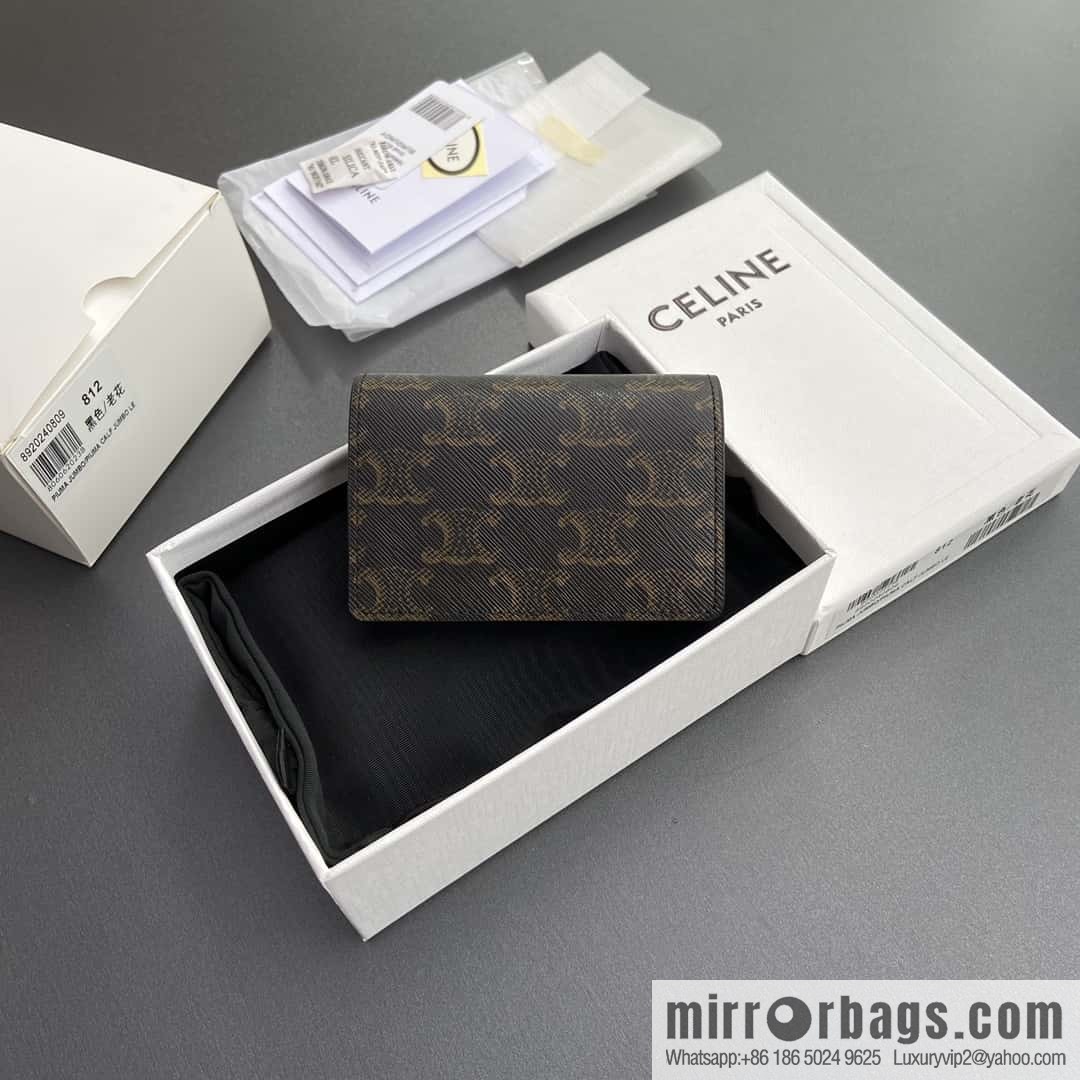 CELINE TRIOMPHE Logo Printed Business Card Case 10J812BZR.38SI