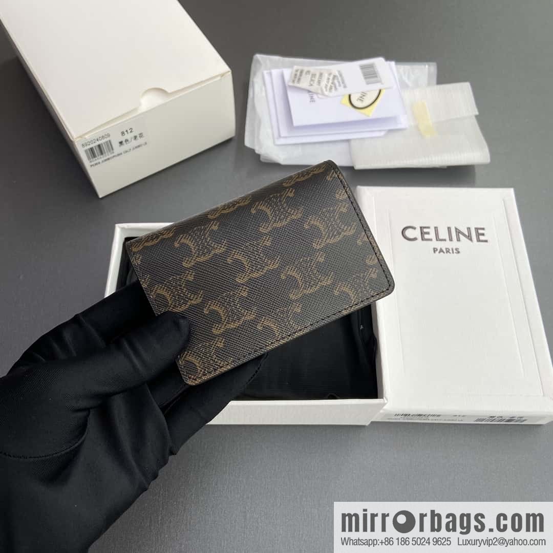 CELINE TRIOMPHE Logo Printed Business Card Case 10J812BZR.38SI
