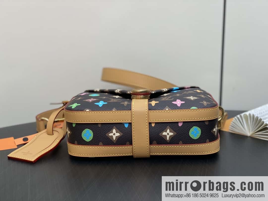 [Original single boutique] M24820 brown color, variable code chip version, men's bag messenger bag series Envelope messenger bag