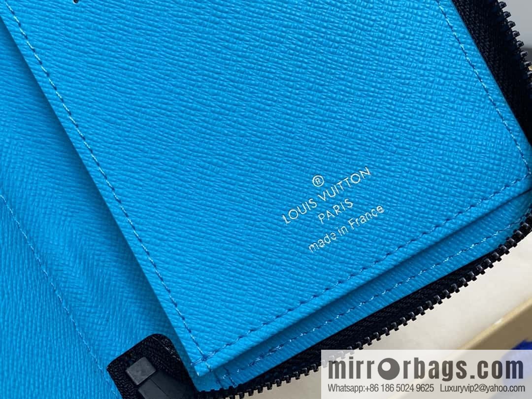 [Original order boutique] M11523 blue silver flower, single zipper wallet series ZIPPY zipper vertical wallet
