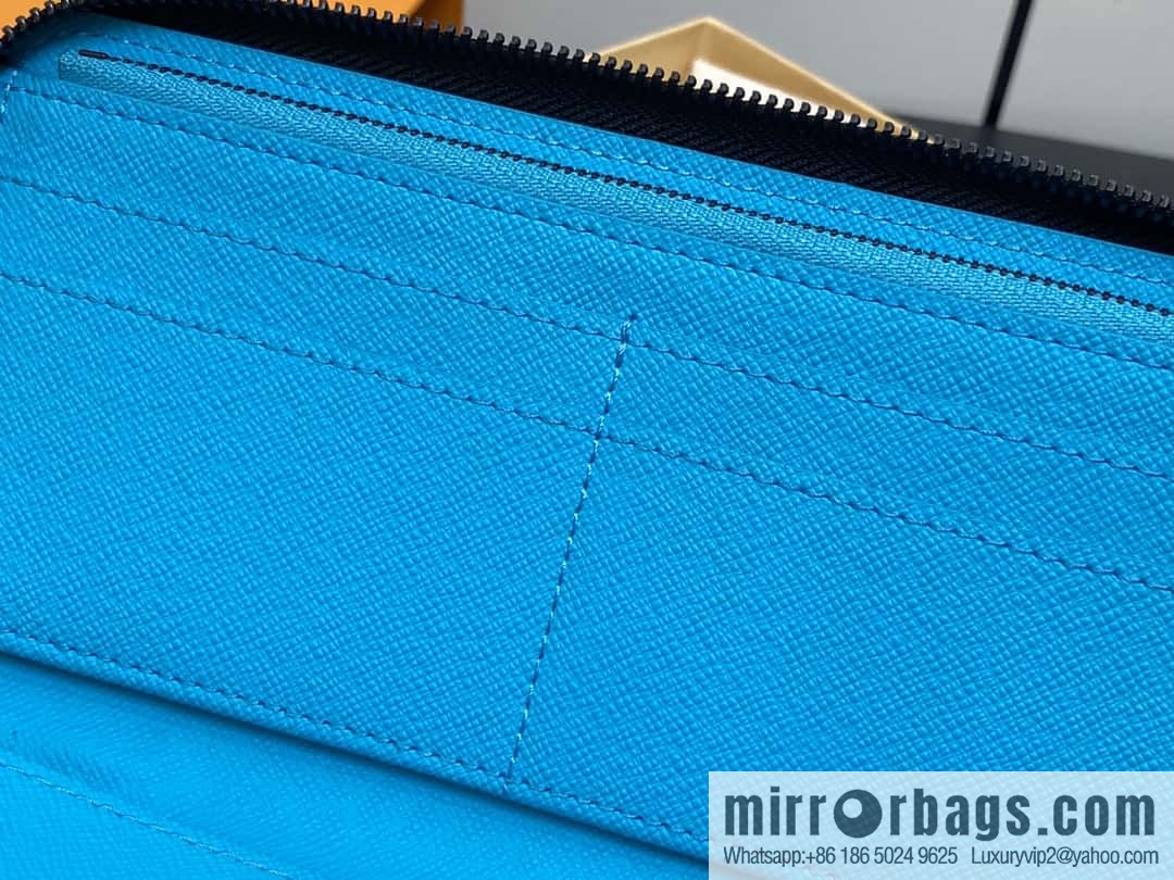[Original order boutique] M11523 blue silver flower, single zipper wallet series ZIPPY zipper vertical wallet