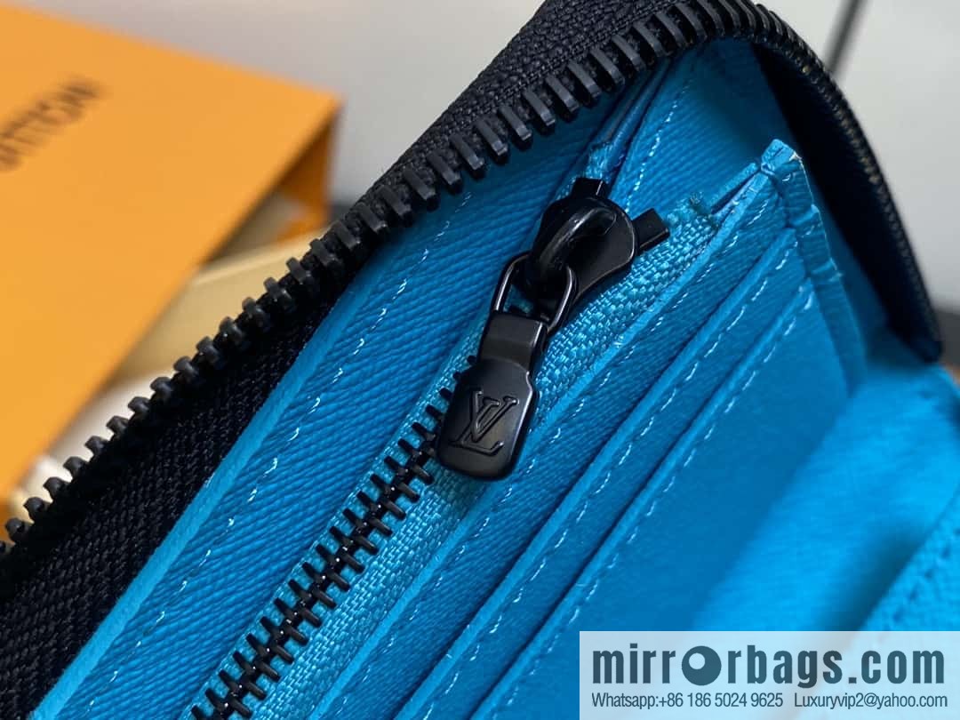 [Original order boutique] M11523 blue silver flower, single zipper wallet series ZIPPY zipper vertical wallet