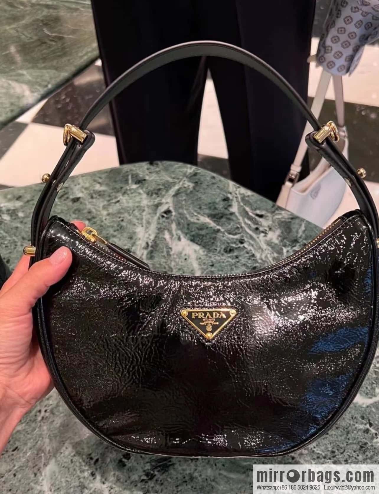 PRADA 🎉 Moon handbag 🎉 1BC194 lacquered wax leather