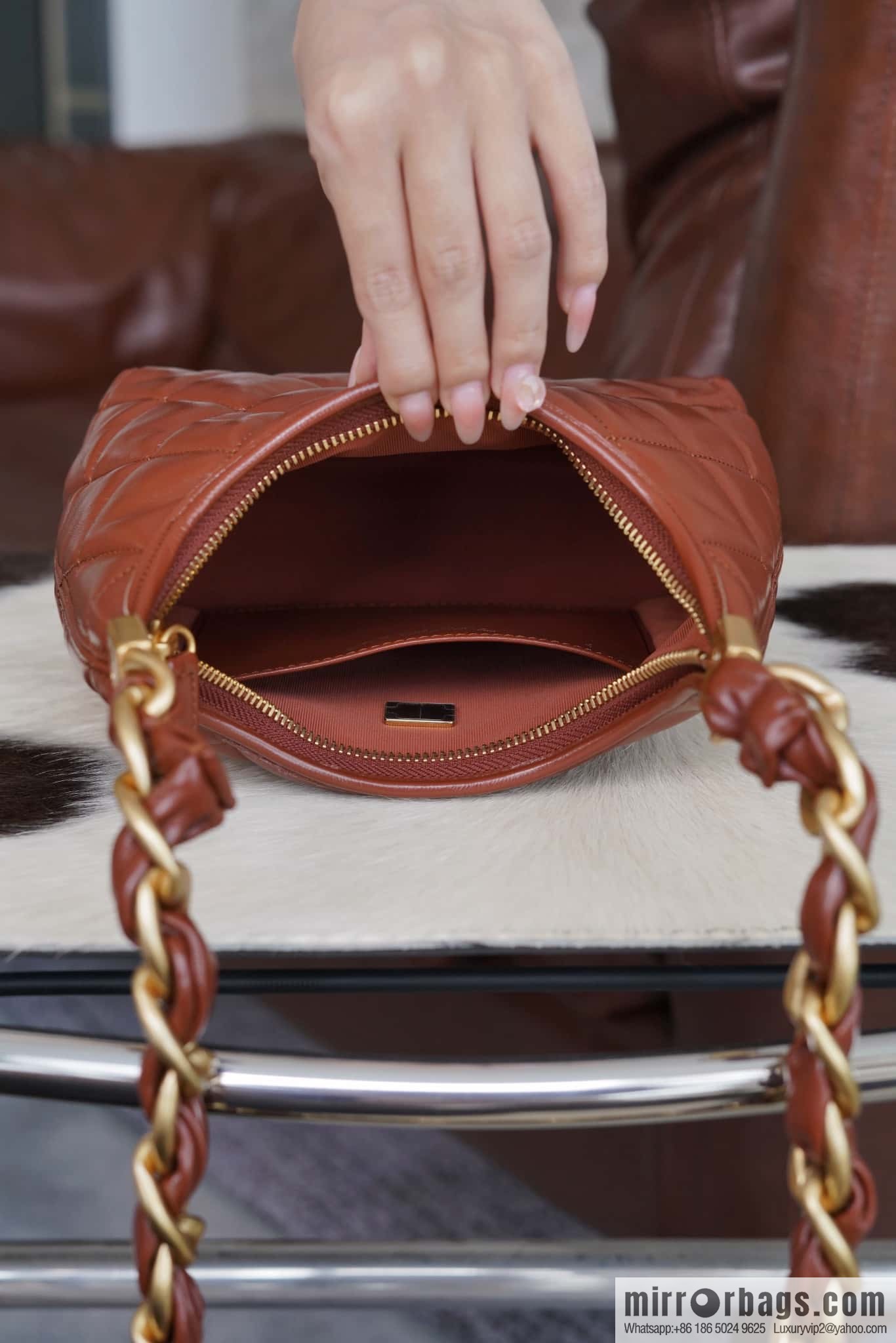 CHANEL Premium Handicraft Workshop Hobo Caramel Color, Small, Genuine Leather AS4922