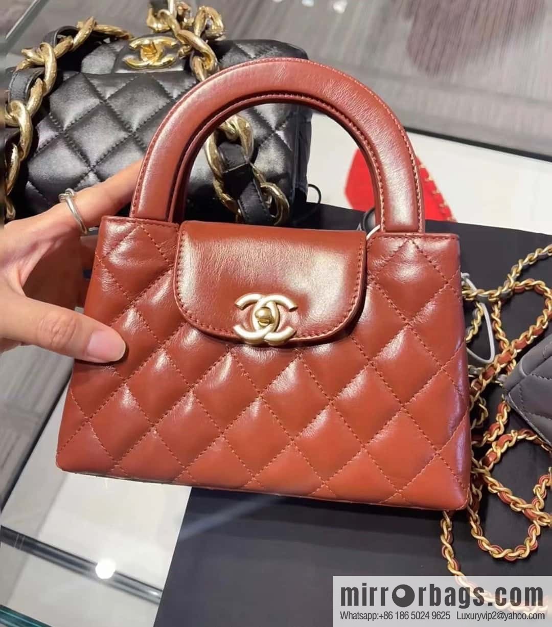 CHANEL 24S New Color Kelly Handle Bag, Large, Caramel AS4416