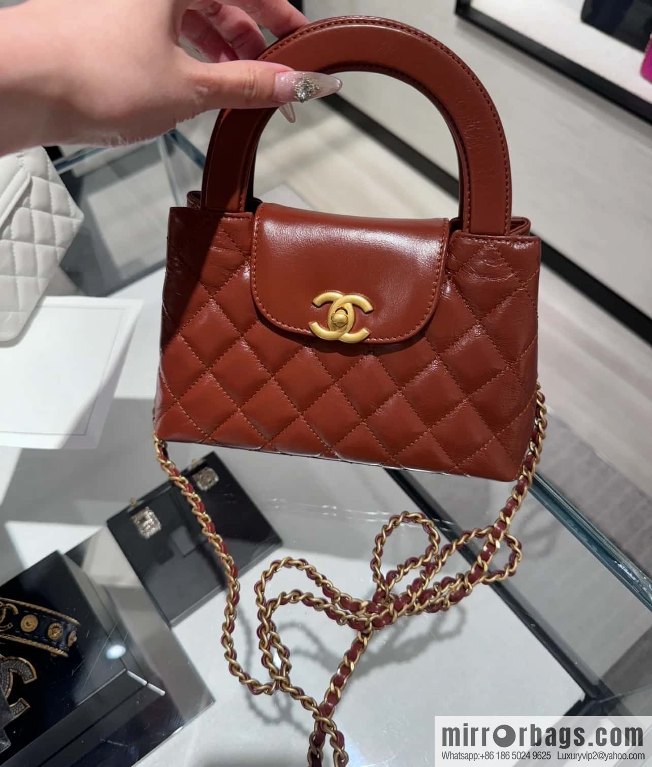 CHANEL 24S New Color Kelly Handle Bag, Large, Caramel AS4416