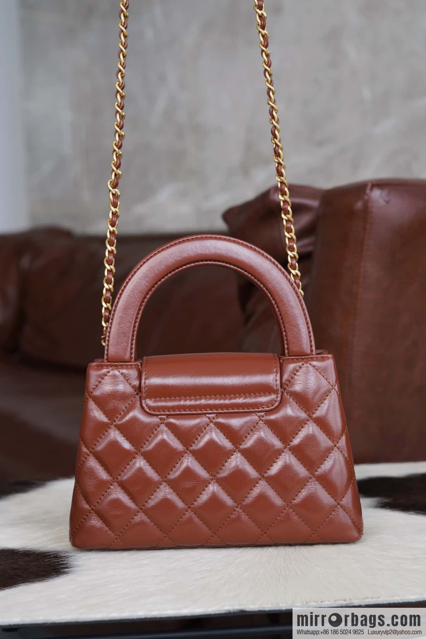 CHANEL 24S New Color Kelly Handle Bag, Large, Caramel AS4416