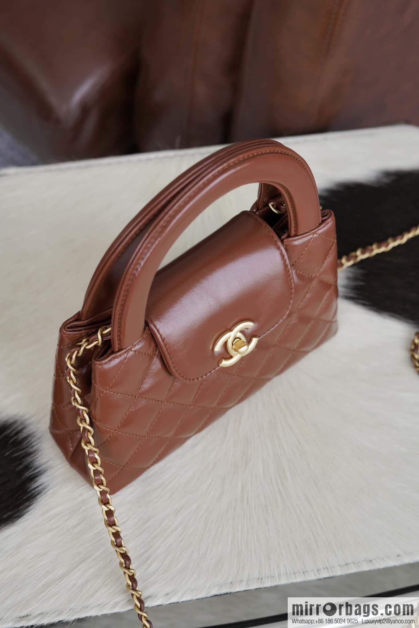 CHANEL 24S New Color Kelly Handle Bag, Large, Caramel AS4416