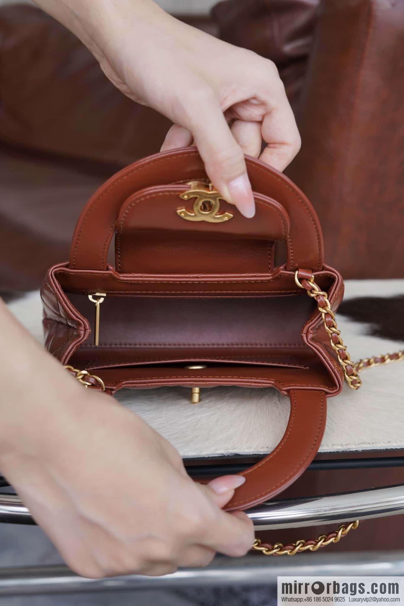 CHANEL 24S New Color Kelly Handle Bag, Large, Caramel AS4416