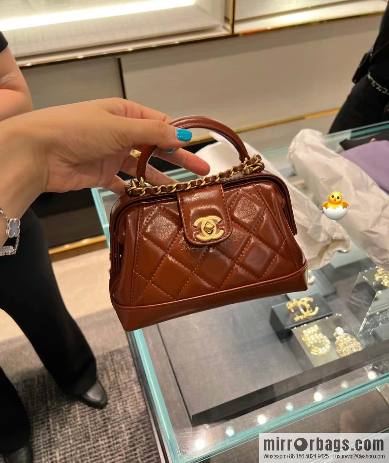 CHANEL 24A Superior Handicraft Doctor Doctor Bag, Small, Caramel AS4958