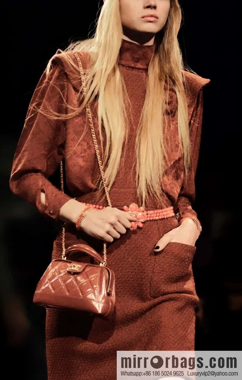 CHANEL 24A Superior Handicraft Doctor Doctor Bag, Small, Caramel AS4958