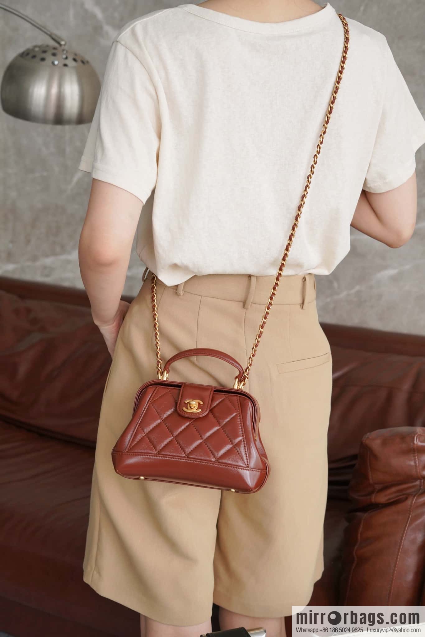 CHANEL 24A Superior Handicraft Doctor Doctor Bag, Small, Caramel AS4958