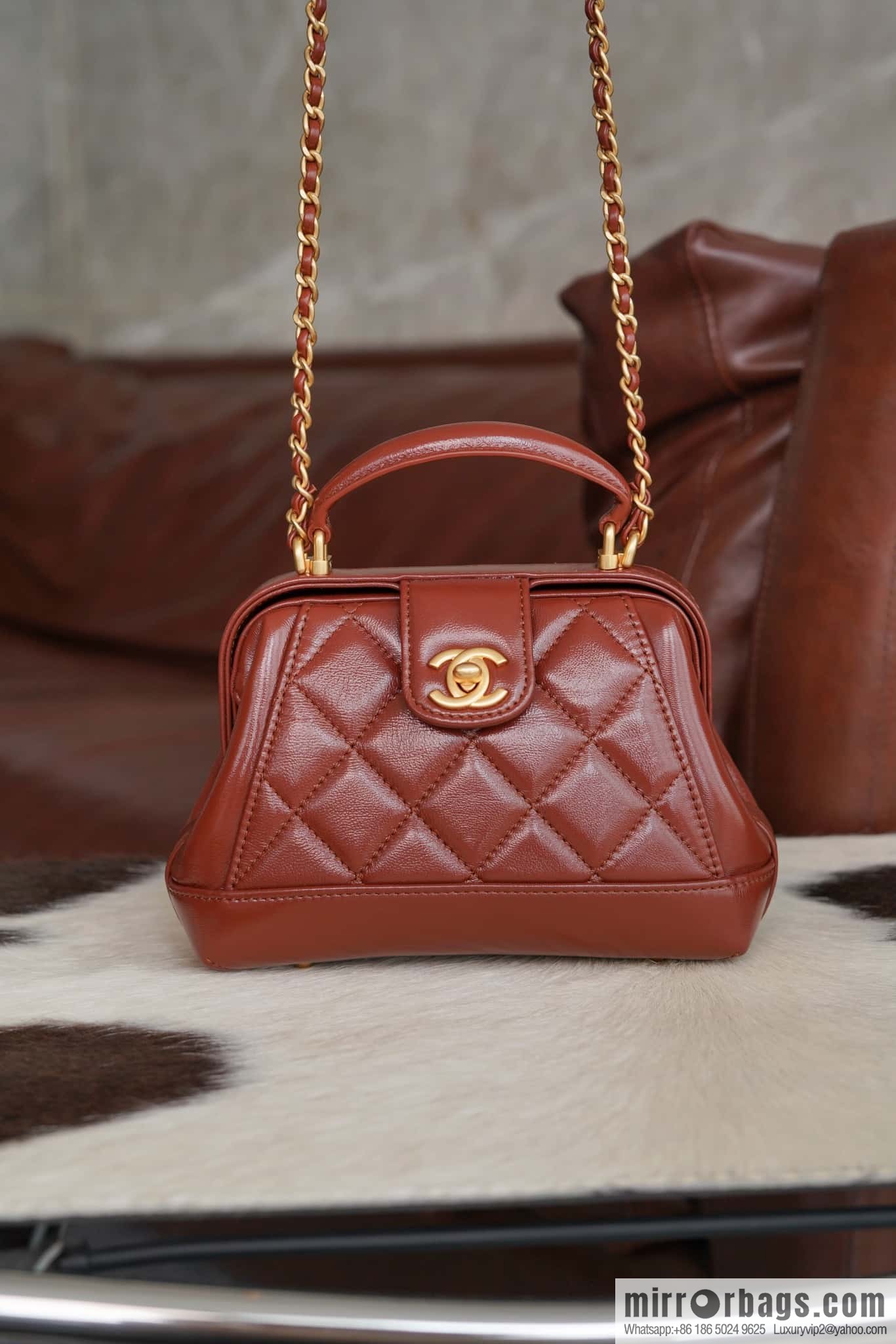 CHANEL 24A Superior Handicraft Doctor Doctor Bag, Small, Caramel AS4958